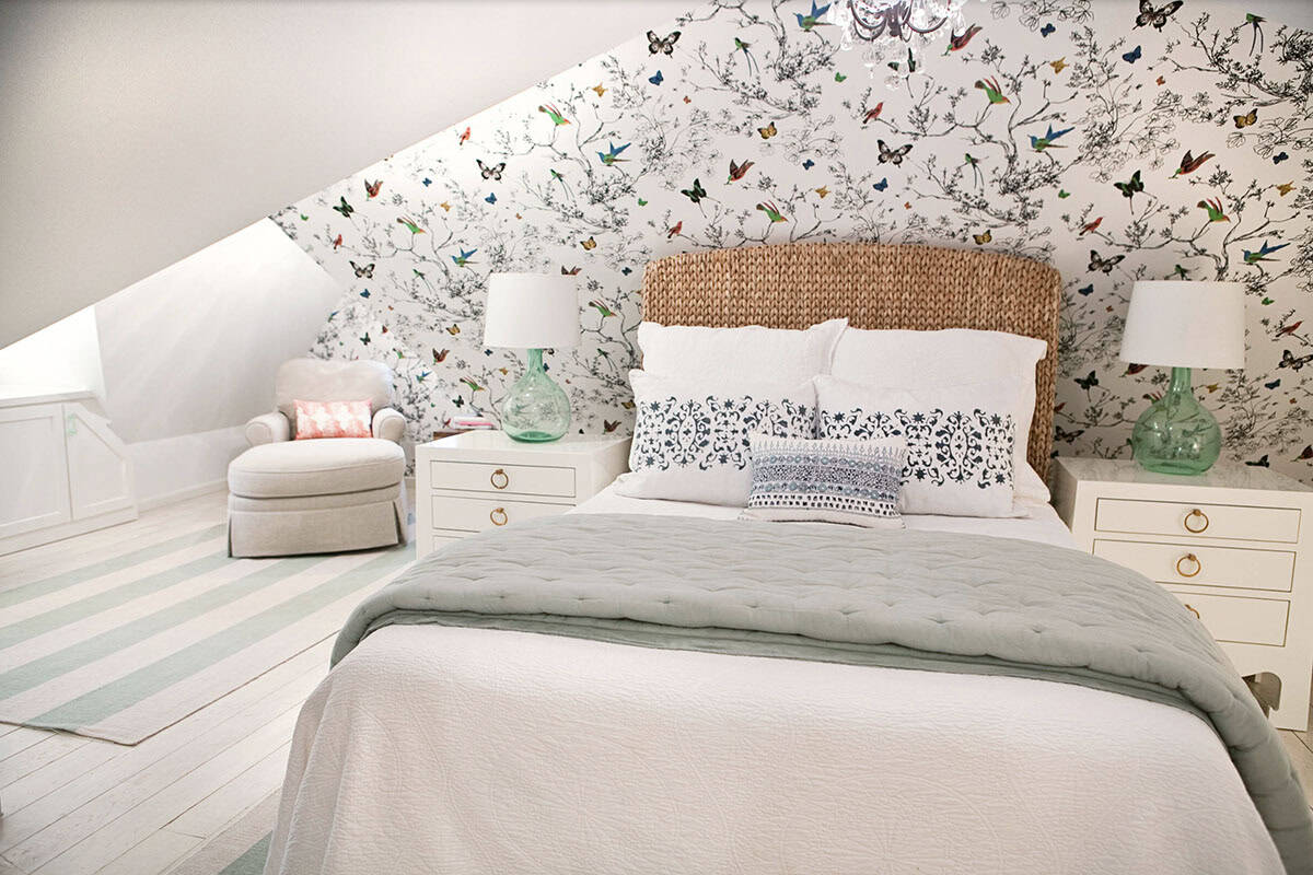 transitional style attic bedroom