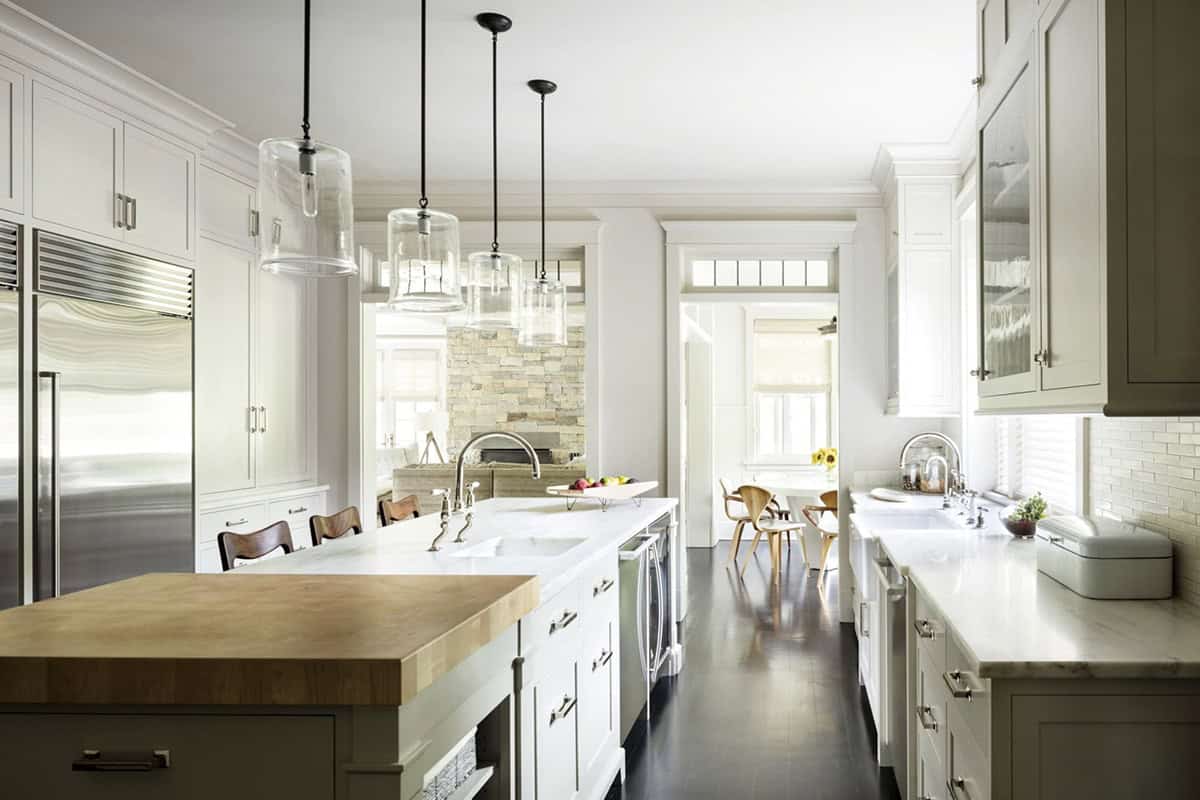 Transitional style Kitchen with view to Breakfast Nook