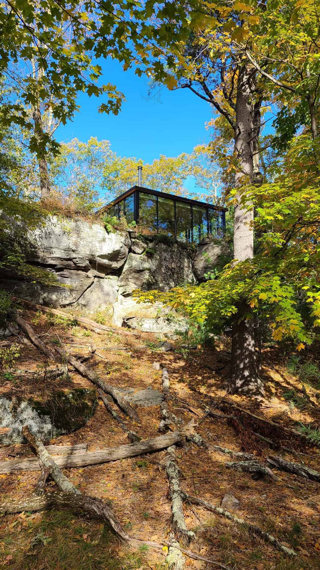 glass bunkhouse exterior