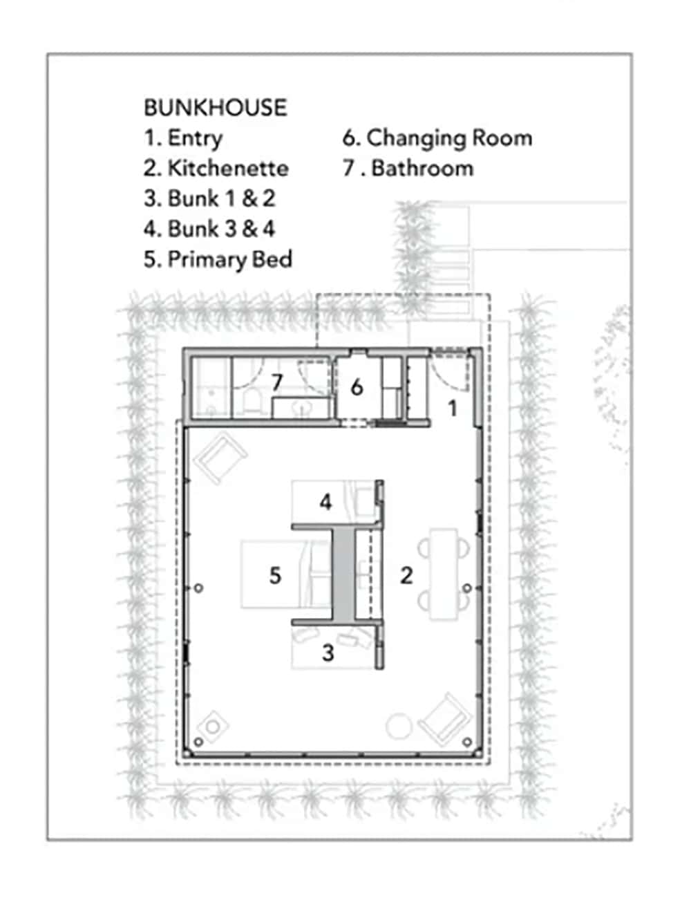 glass bunkhouse floor plan