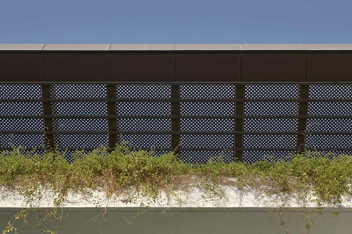 luxury villa exterior green roof detail