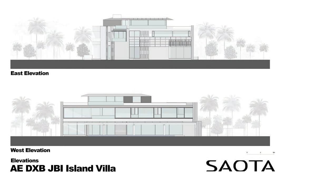 luxury villa elevation plan