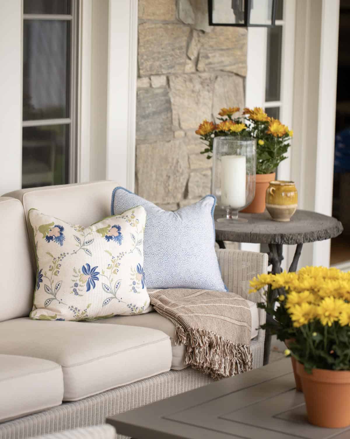 lakeside porch with comfortable seating