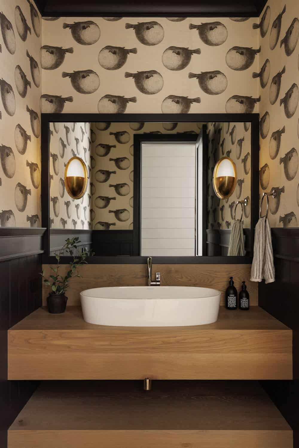 beach style powder room