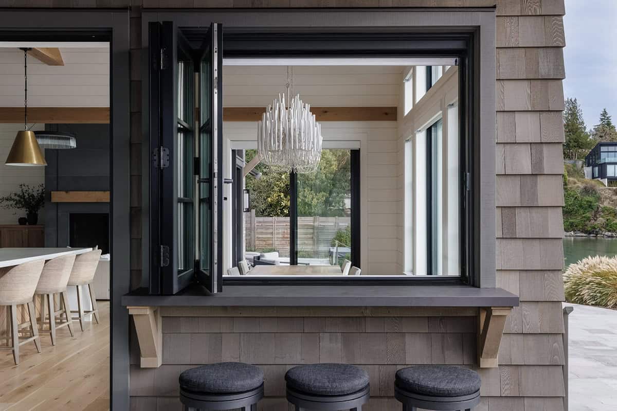 beach style pass through window to a home bar