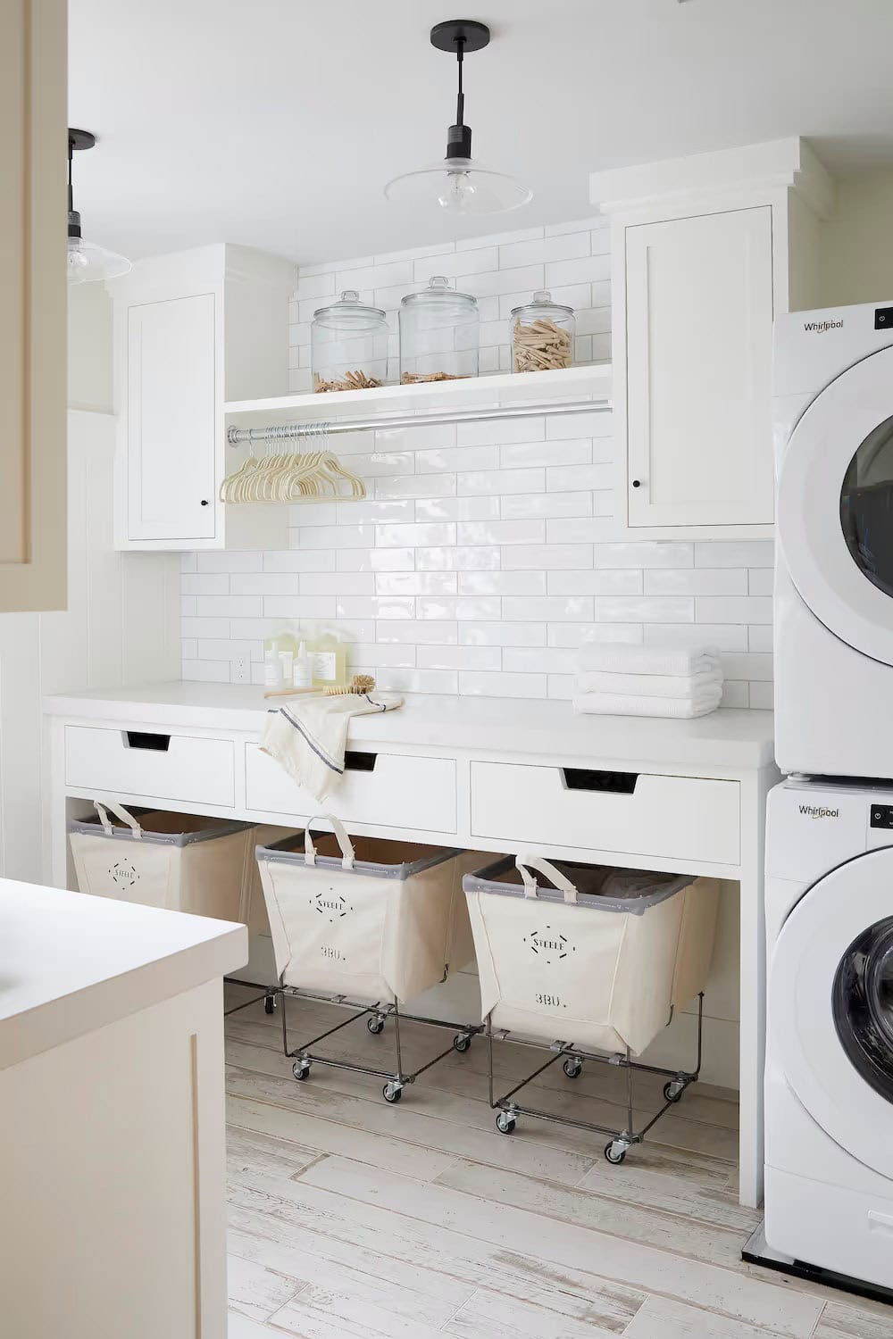 modern coastal style laundry room