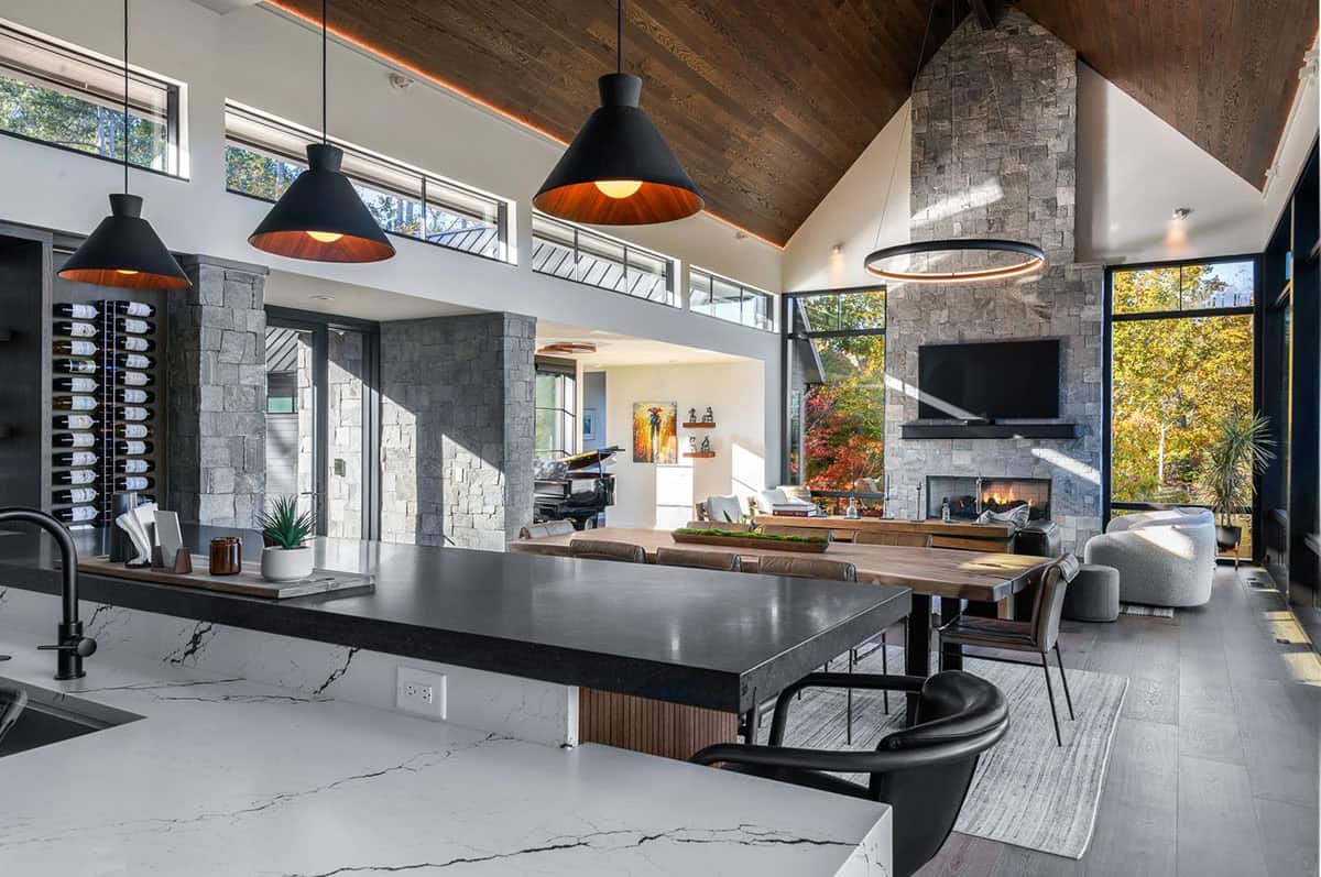 modern dining and living room