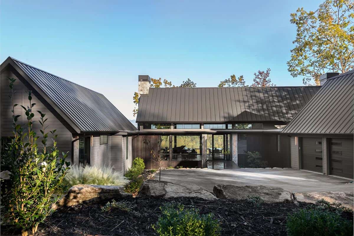 modern lake house exterior