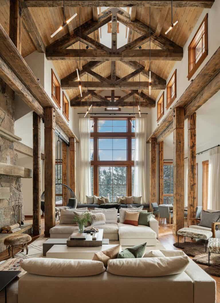 A Montana mountain house with a seamless blend of rustic and refined ...