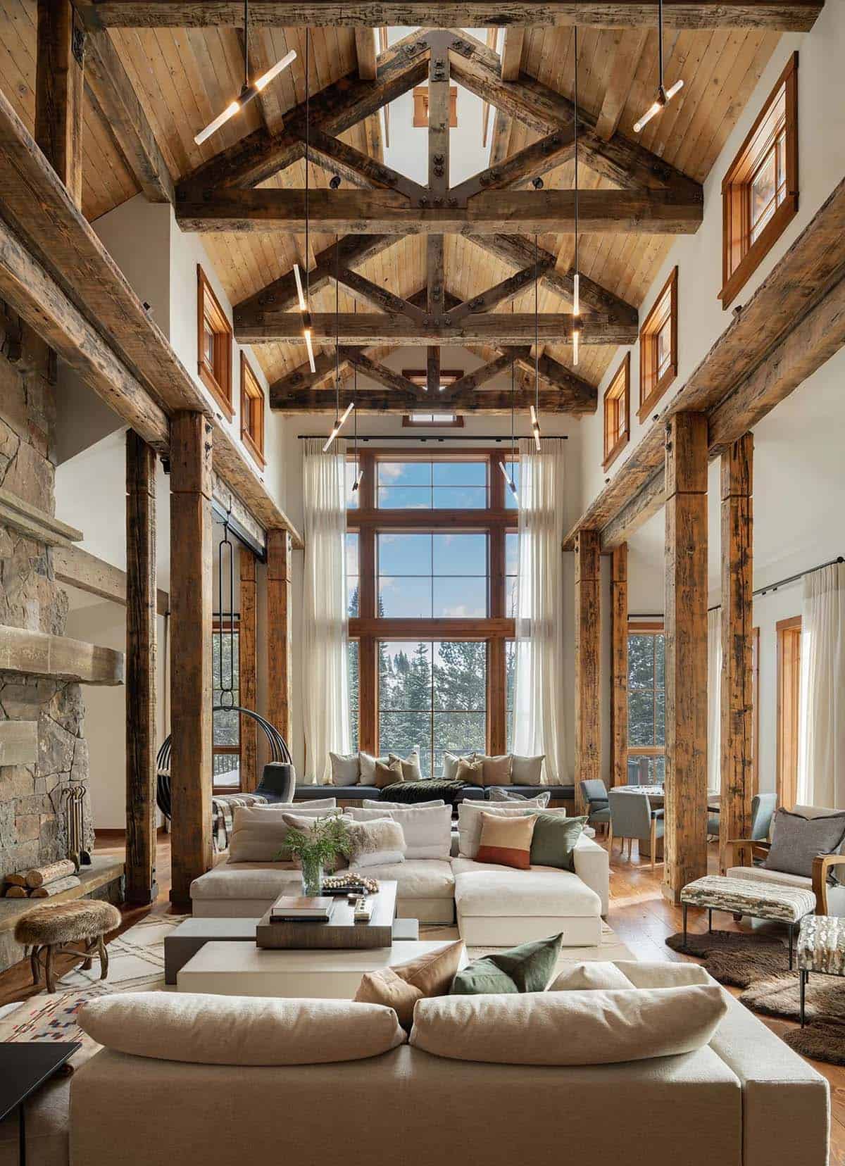 modern rustic living room 