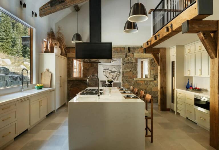 A Montana mountain house with a seamless blend of rustic and refined ...