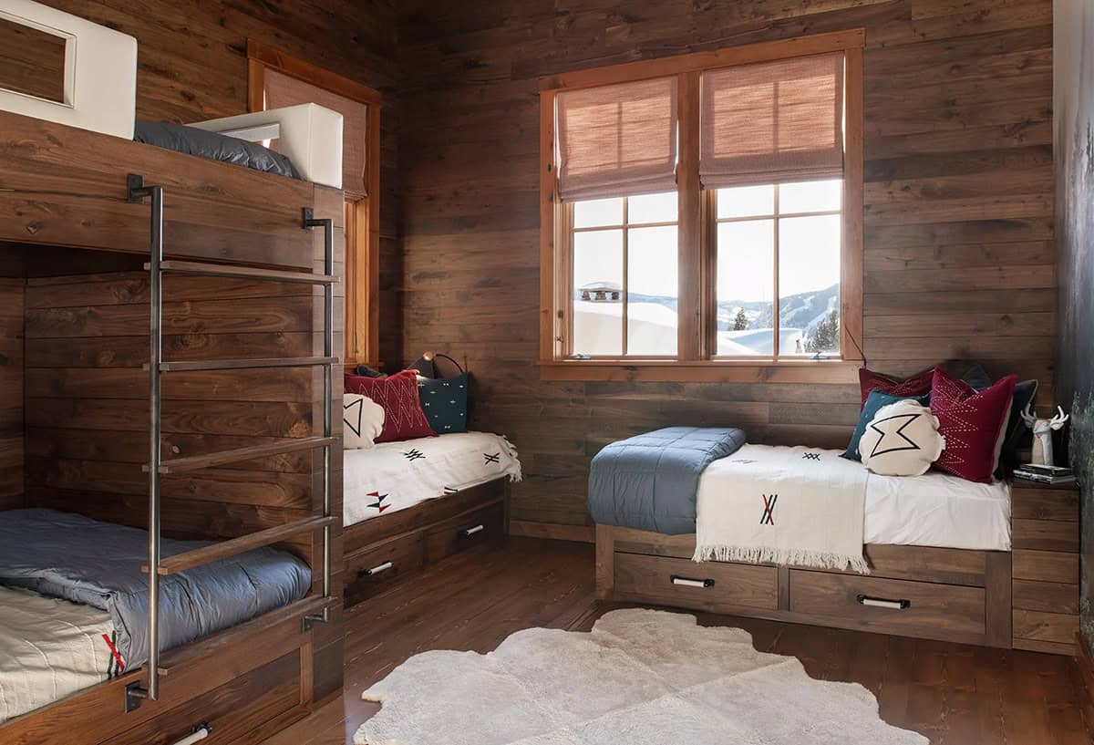 modern rustic bunk bedroom