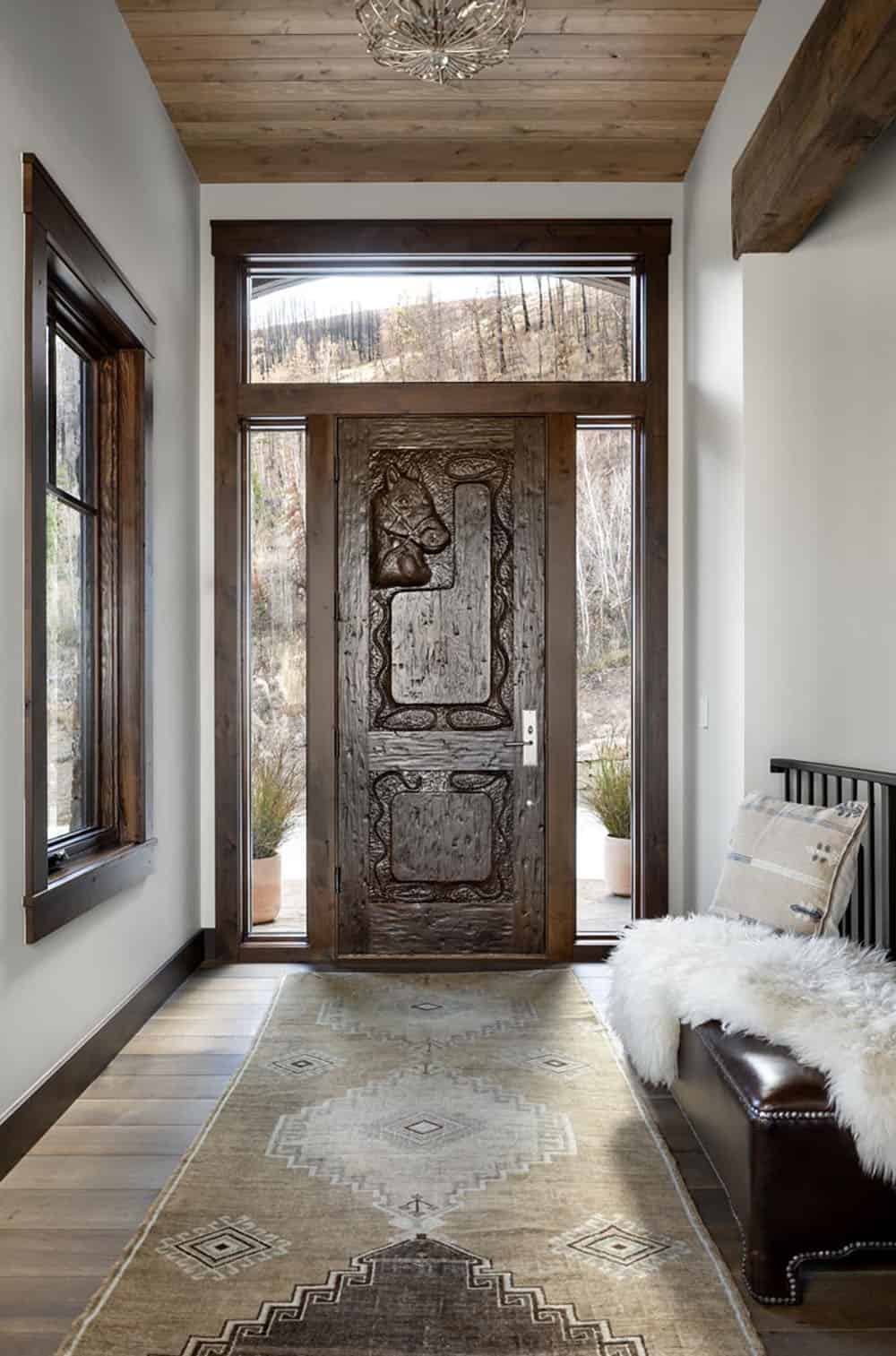 modern rustic mountain home entry