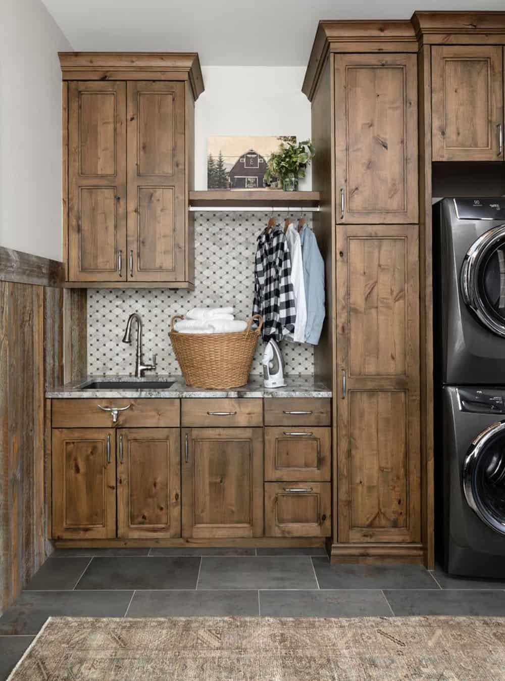 modern rustic laundry room