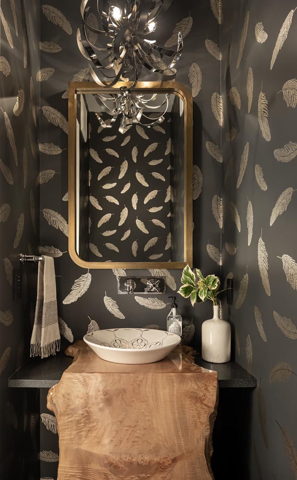 modern rustic powder room