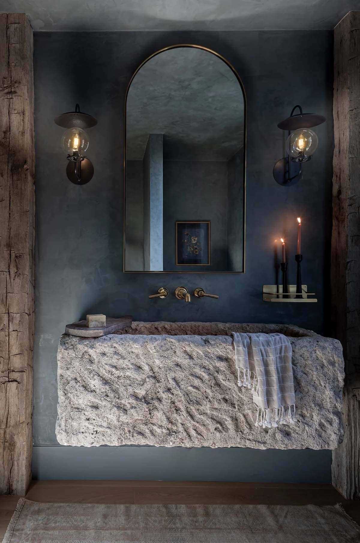 modern scandinavian style powder room