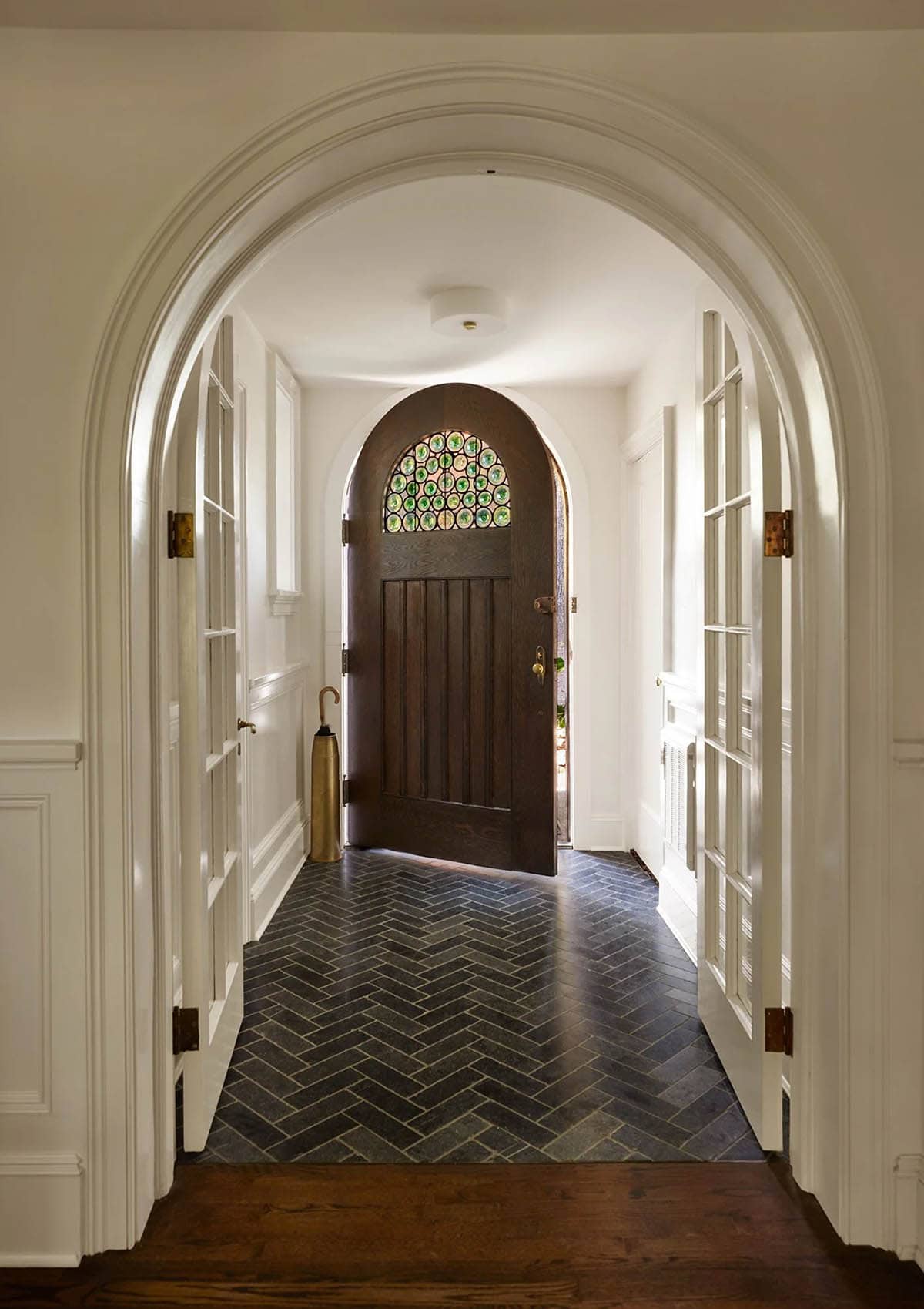 modern tudor home entry