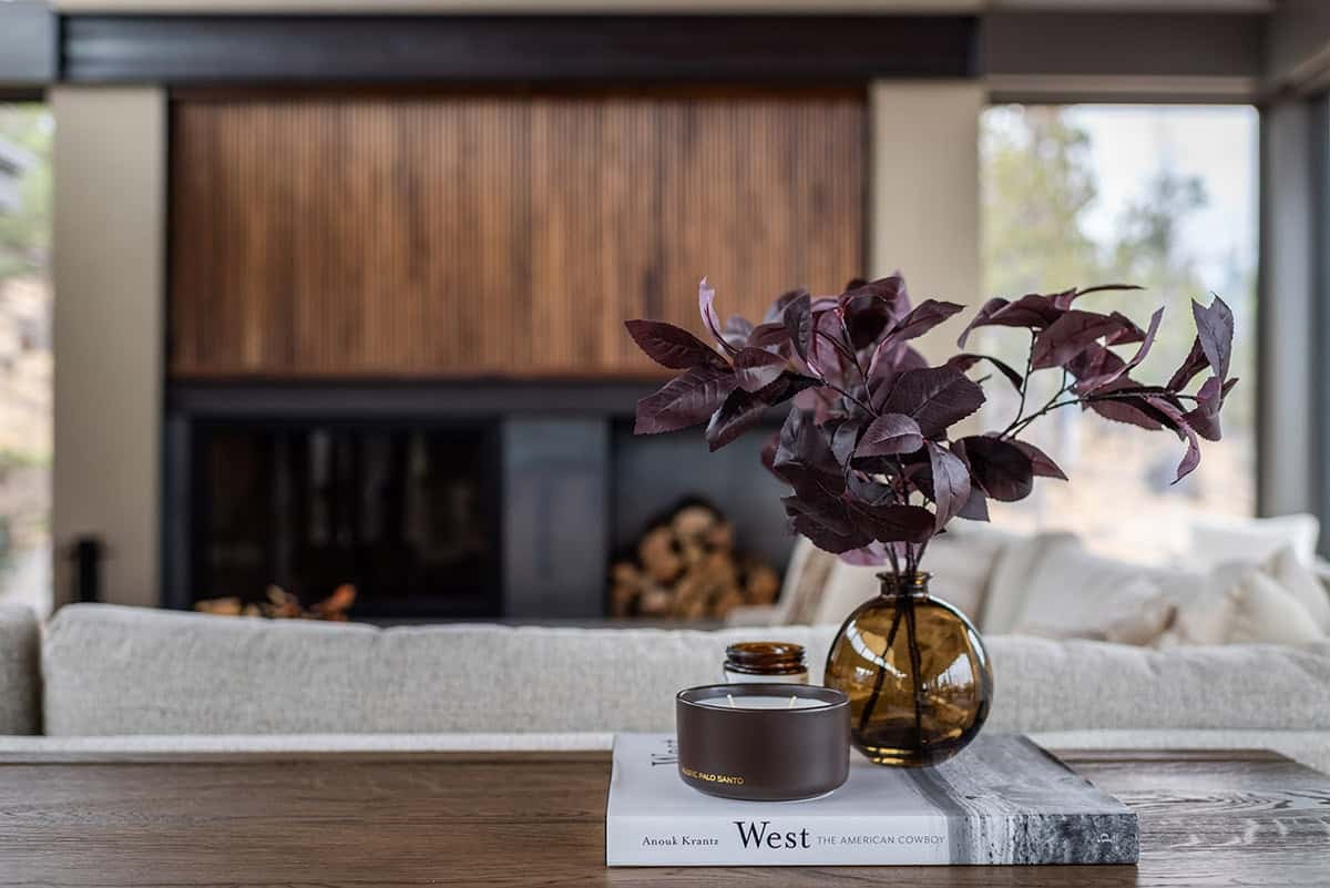 modern living room fireplace