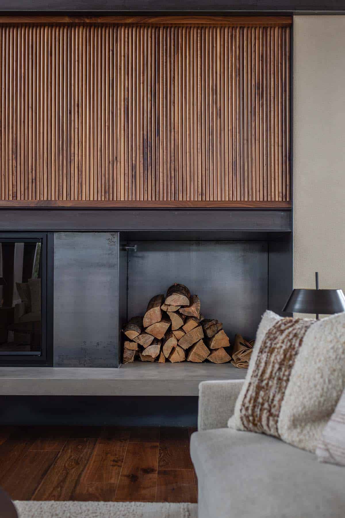 modern living room fireplace