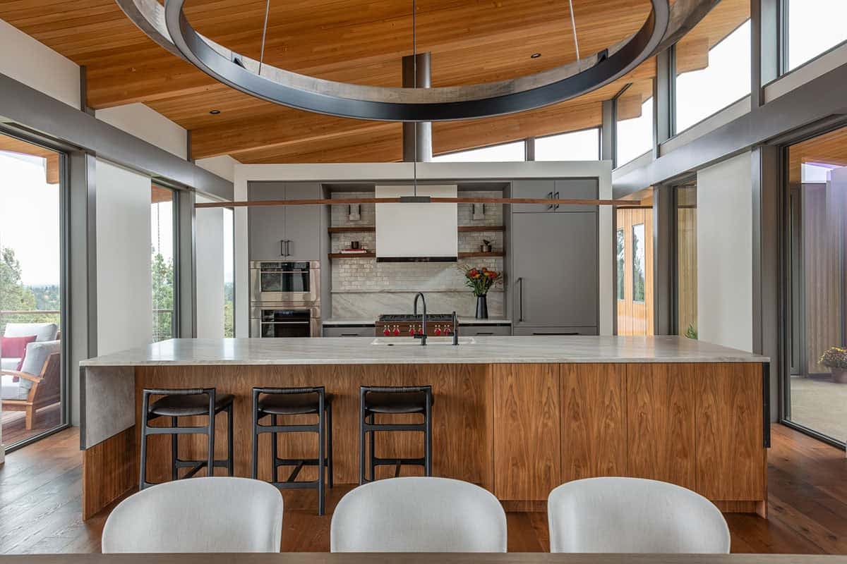 modern dining room and kitchen