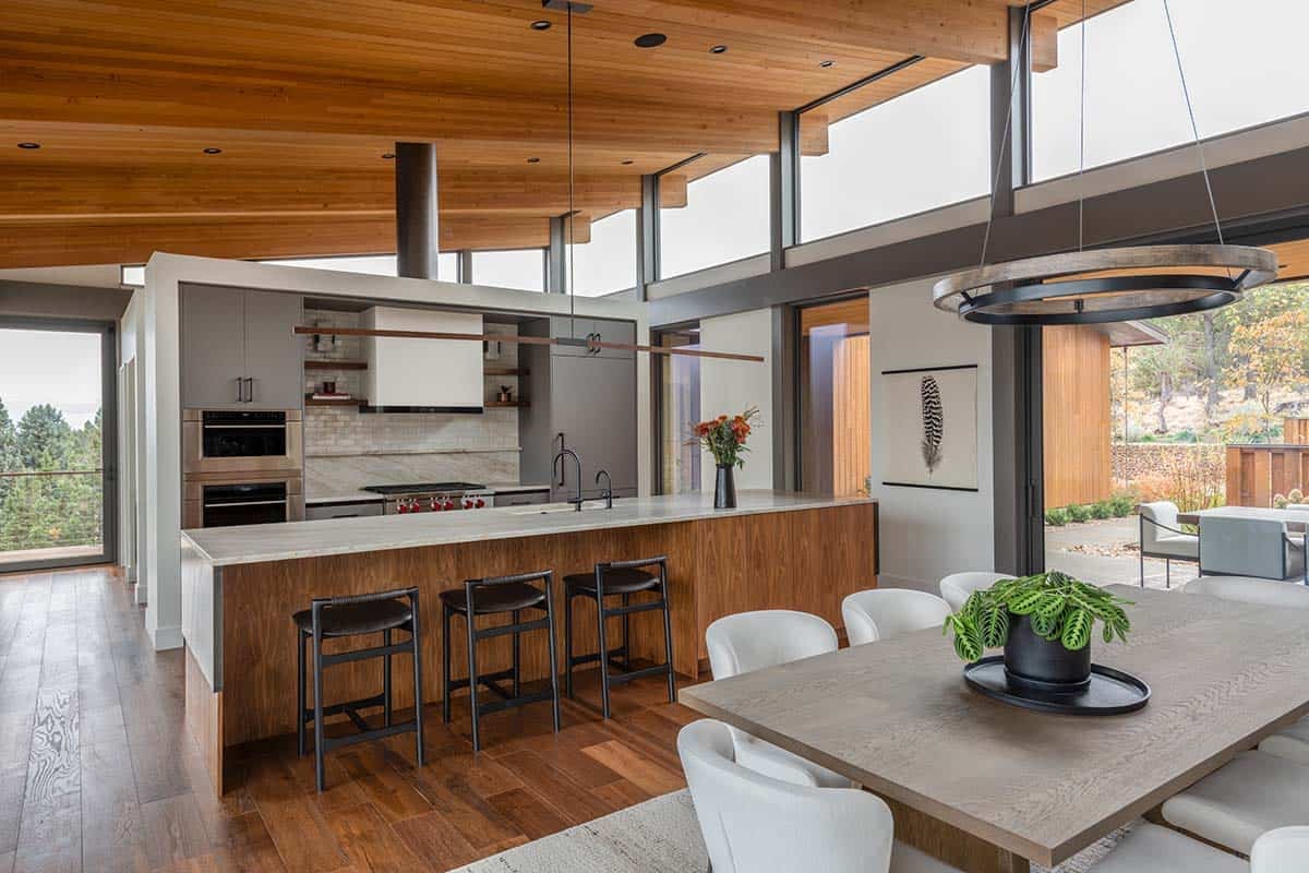 modern dining room and kitchen
