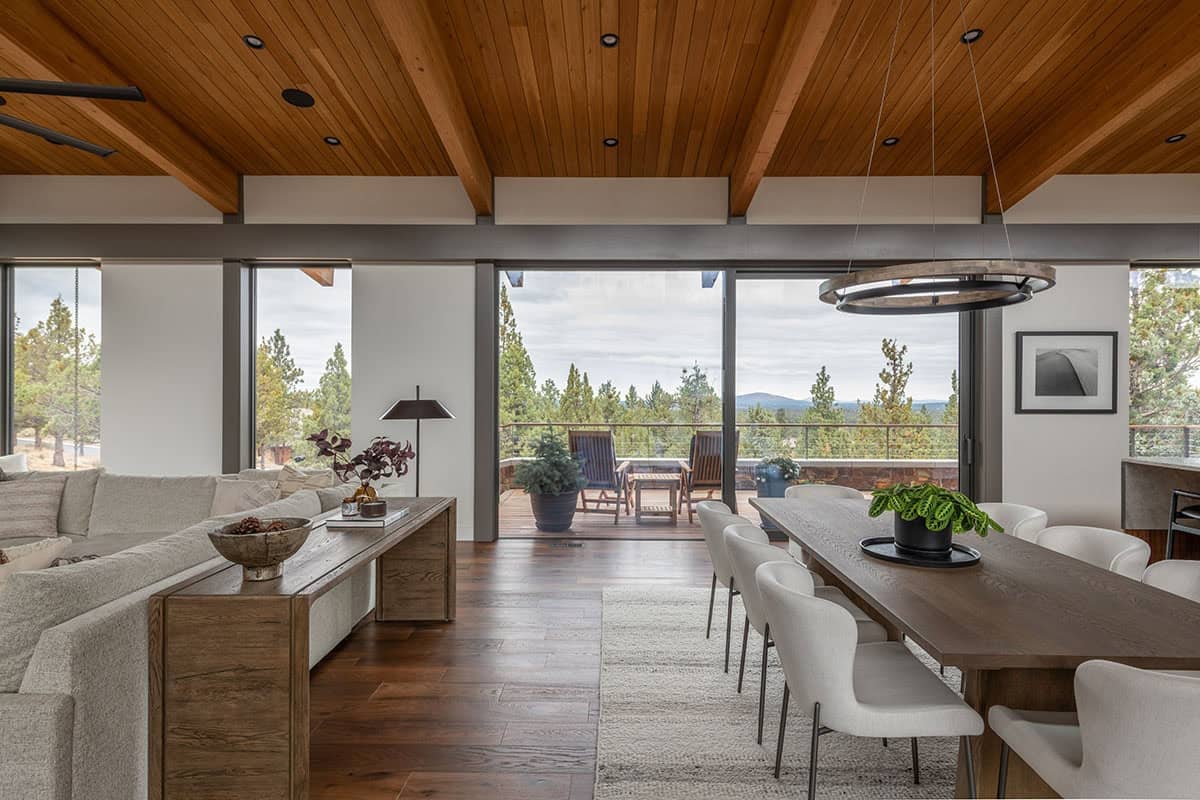 modern dining room and kitchen