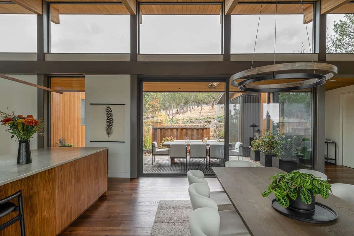 modern dining room and kitchen