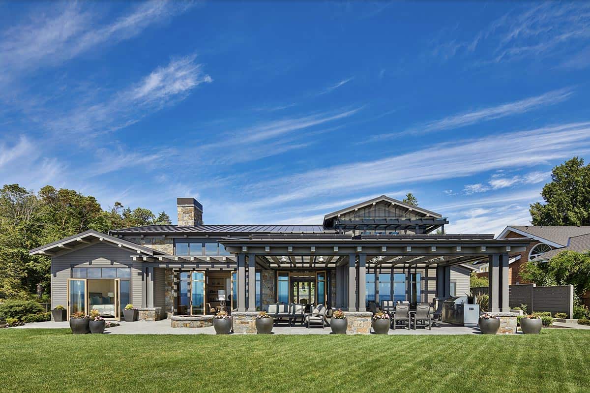 Transitional Home Exterior Backyard View