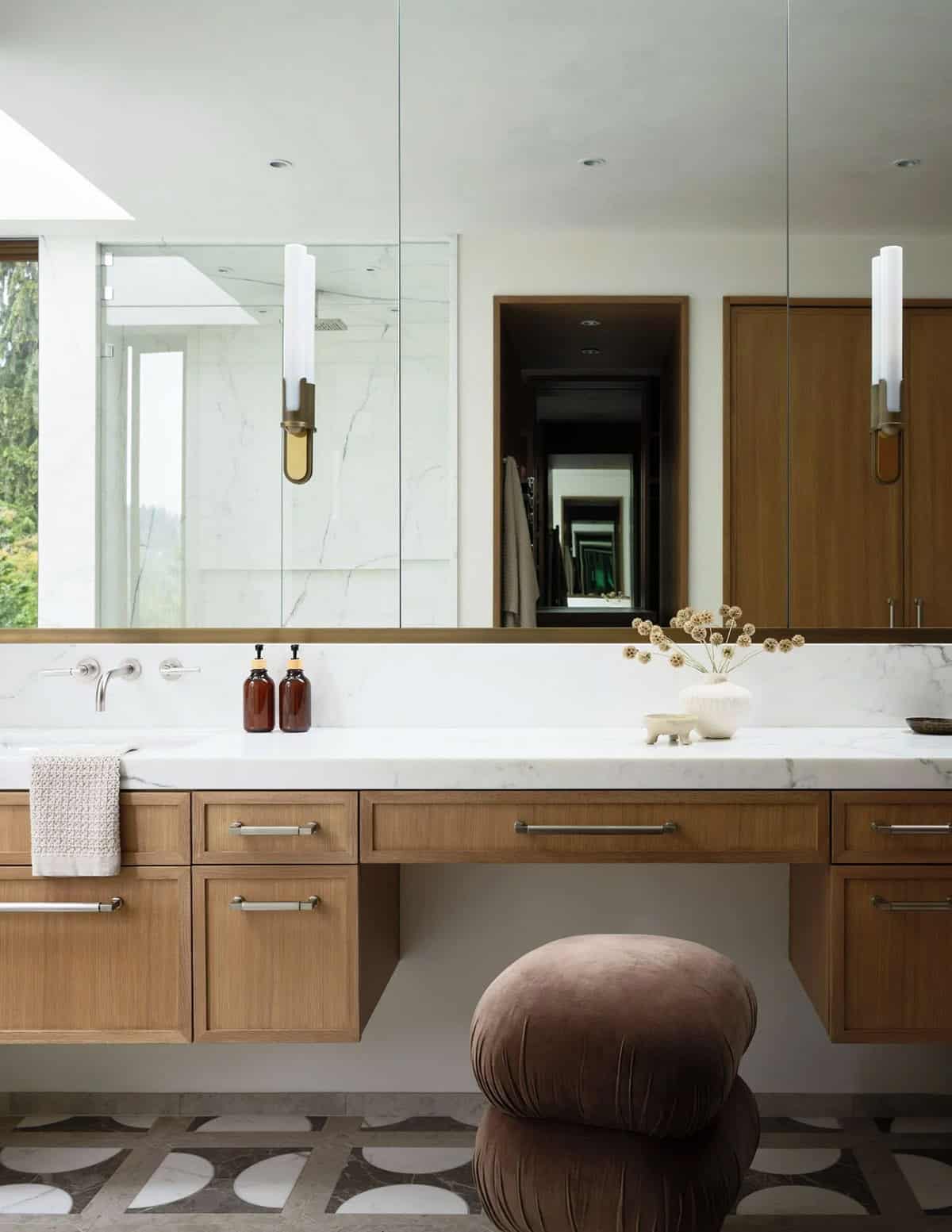 contemporary bathroom makeup vanity