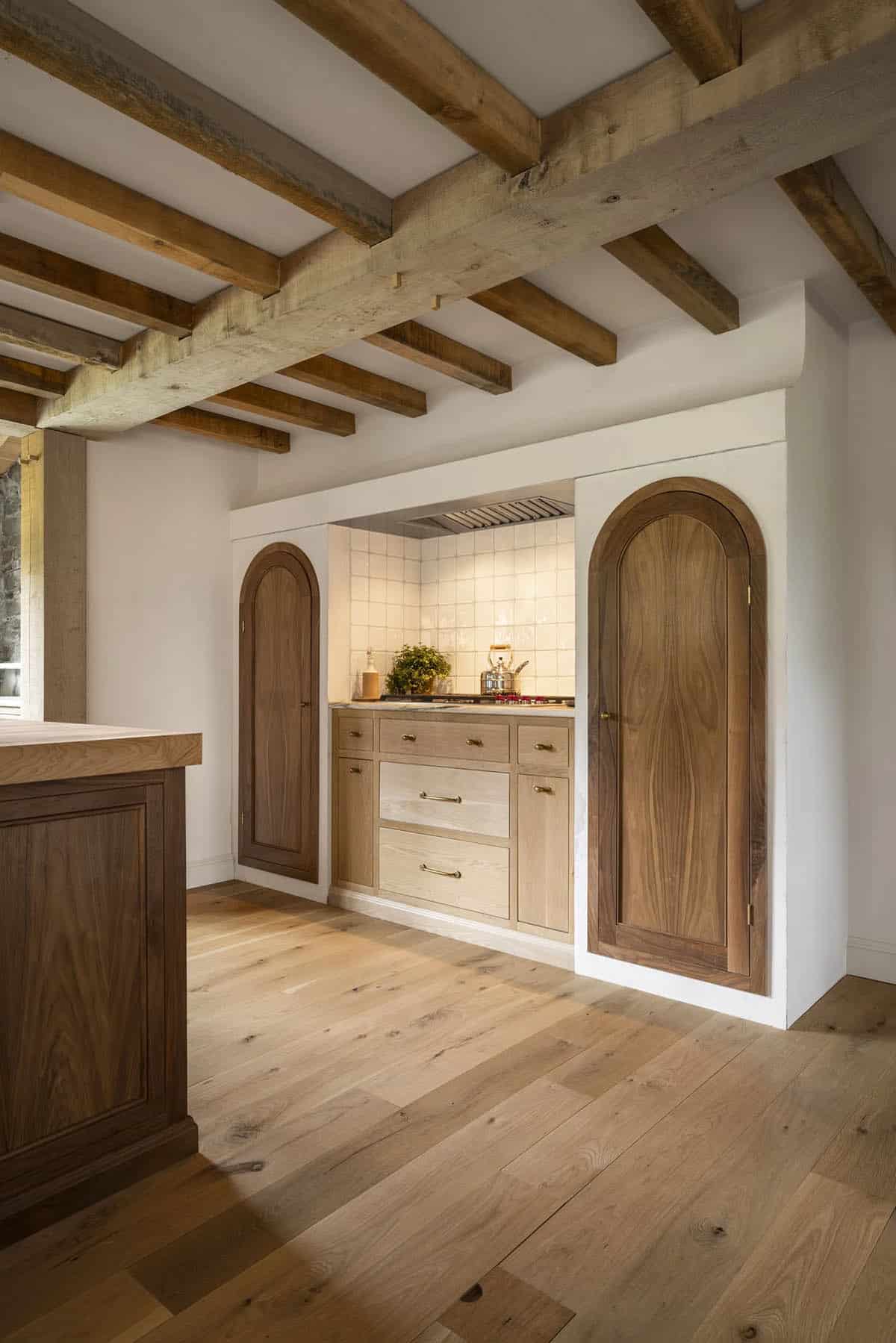 rustic kitchen range wall
