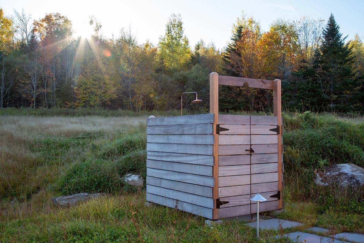 rustic outdoor shower
