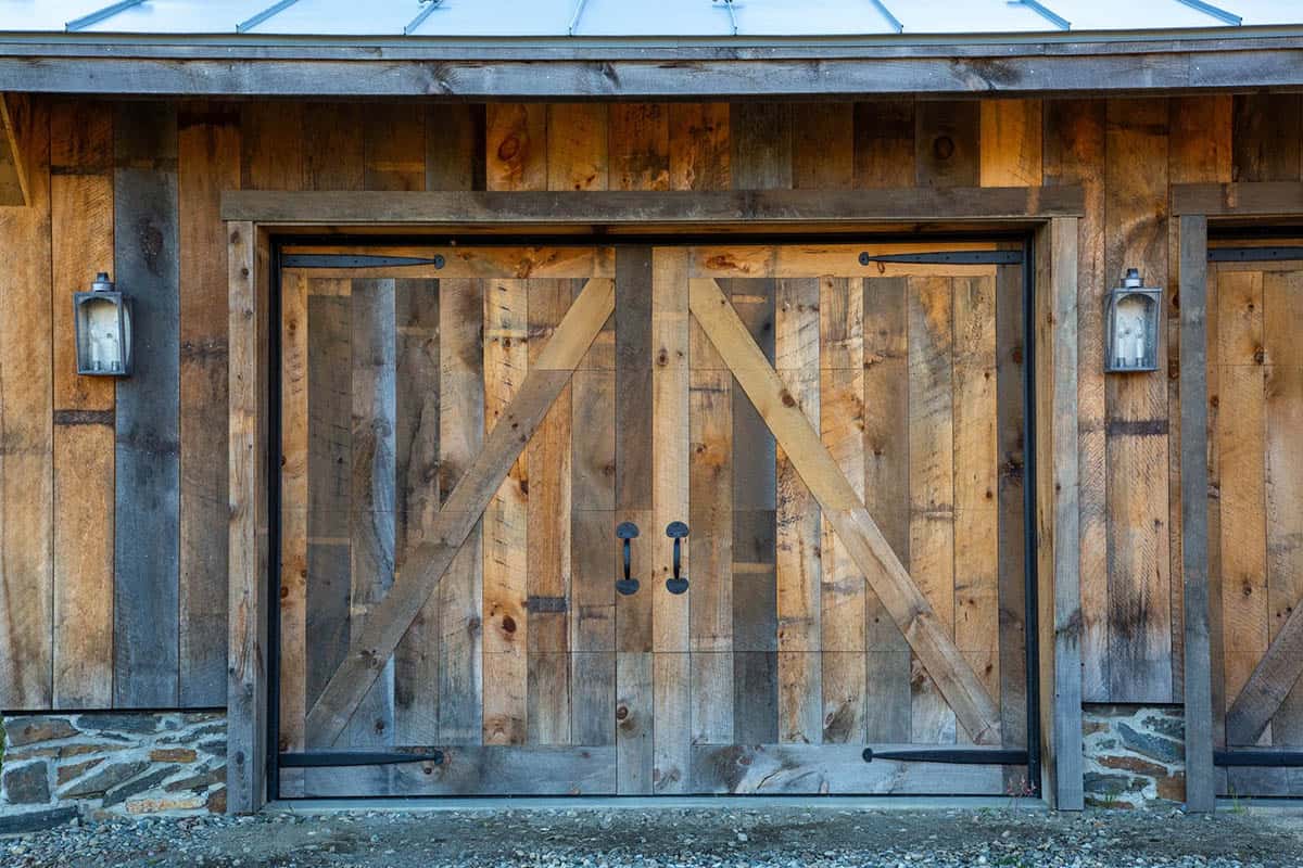 rustic colonial home exterior door detail
