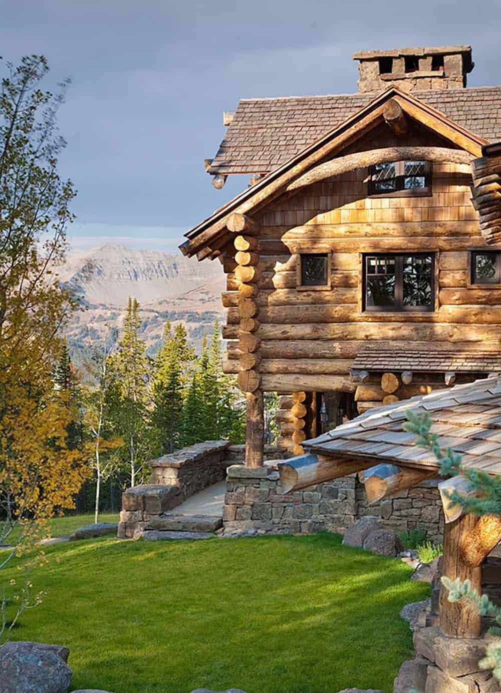 rustic mountain cabin exterior