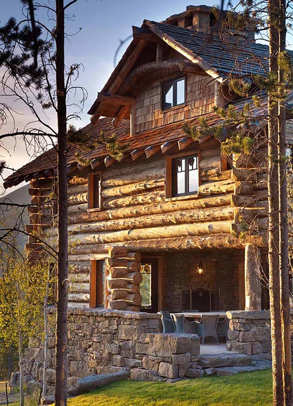 rustic mountain cabin exterior