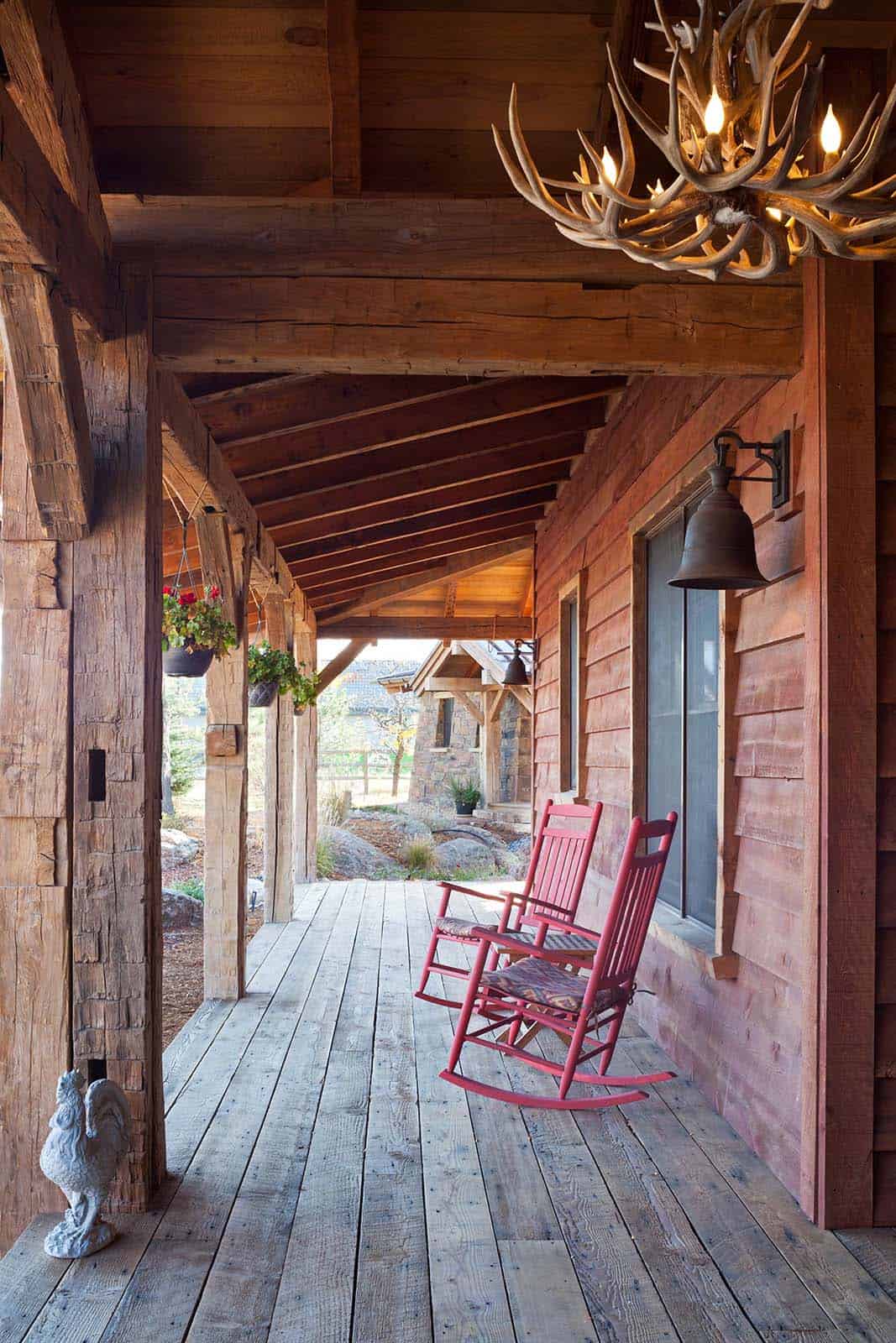 rustic ranch style home exterior front porch