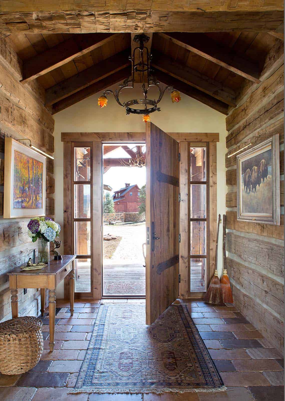 rustic ranch style home entry