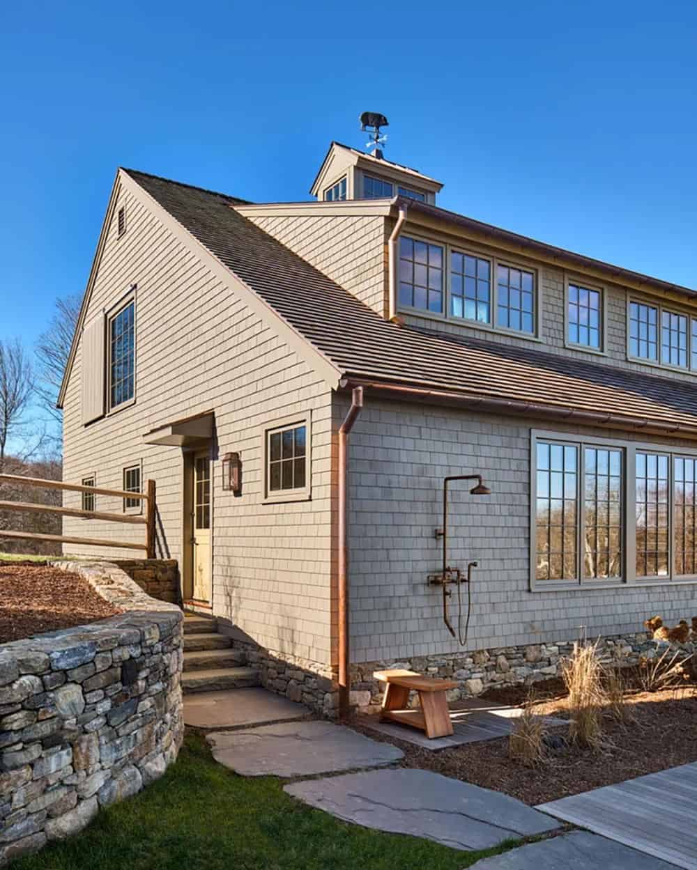 Saltbox Farm house exterior backyard