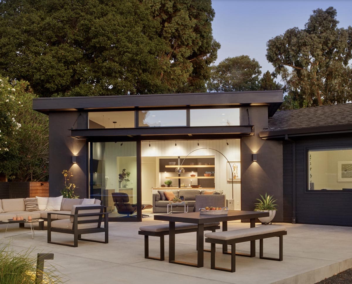 Scandinavian Modern Home Exterior patio with outdoor furniture