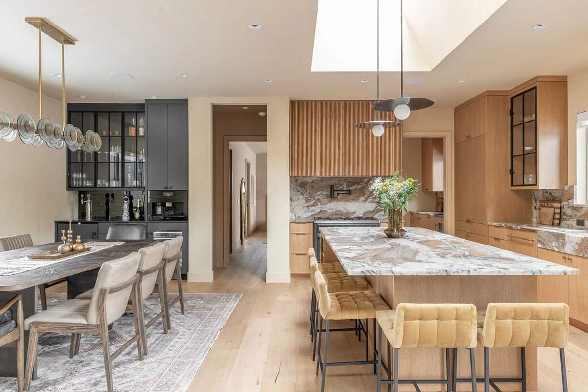 modern scandinavian style kitchen and dining room