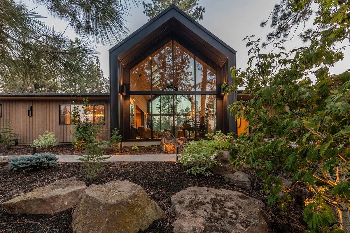 ranch style home exterior with an A-frame