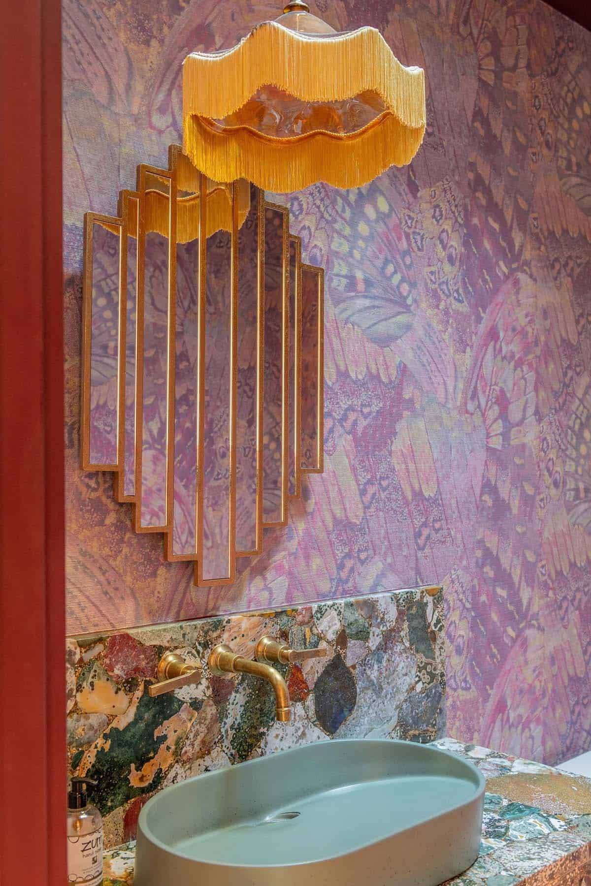 art deco style powder room