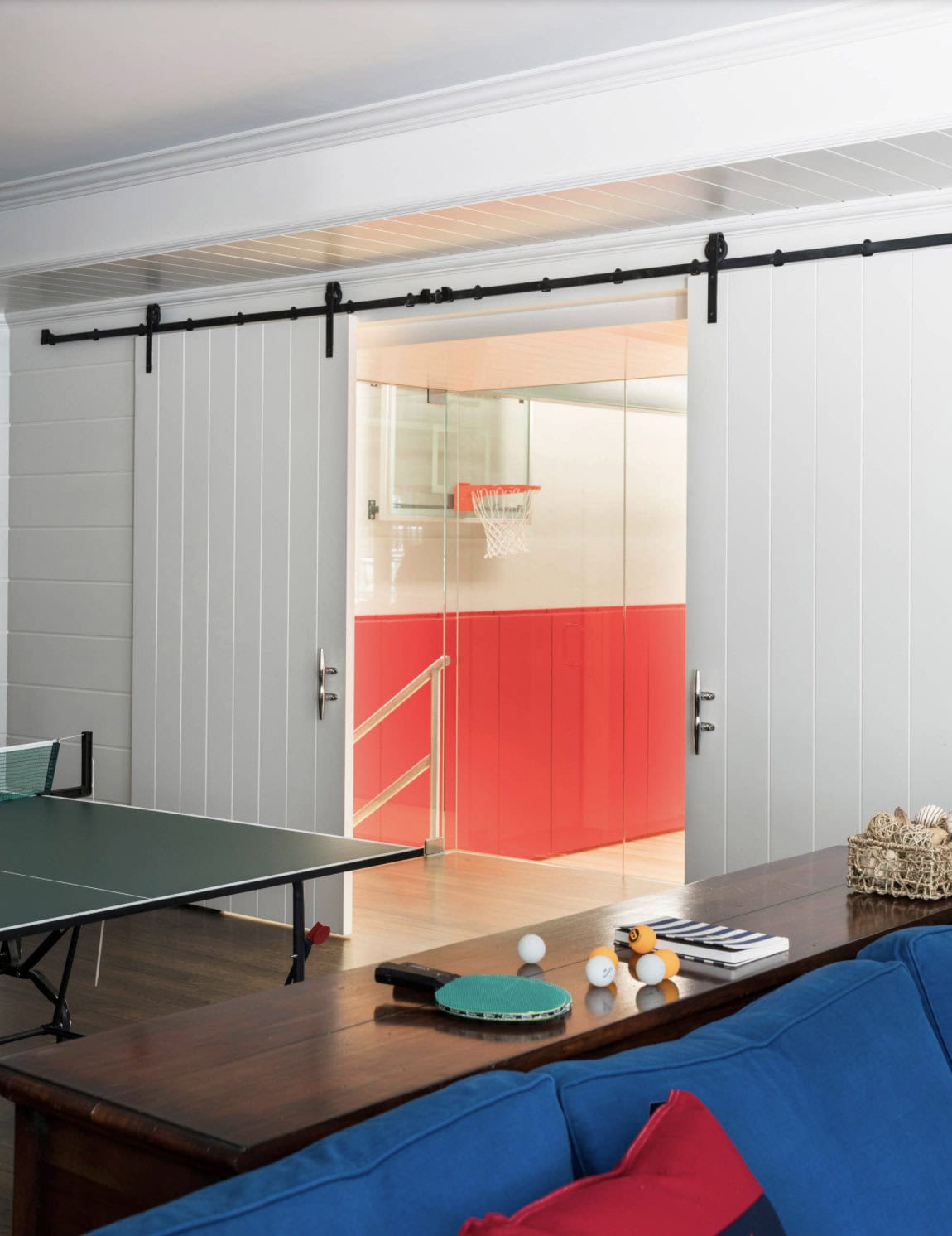 Traditional Basement Recreation Room