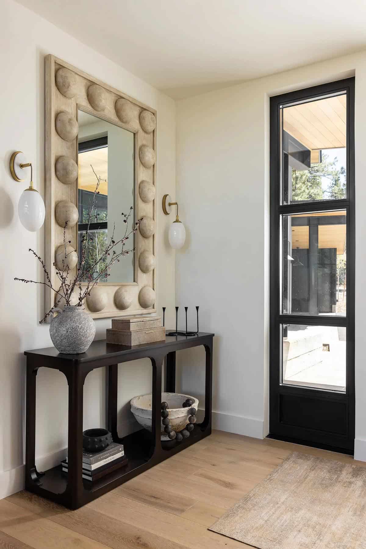 transitional mountain home entry