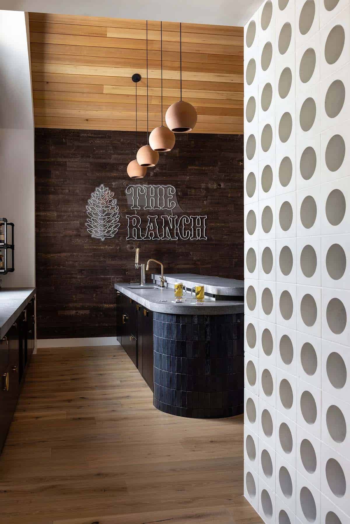 transitional home bar