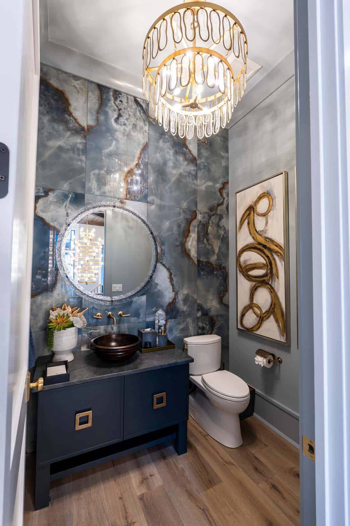 transitional style powder room
