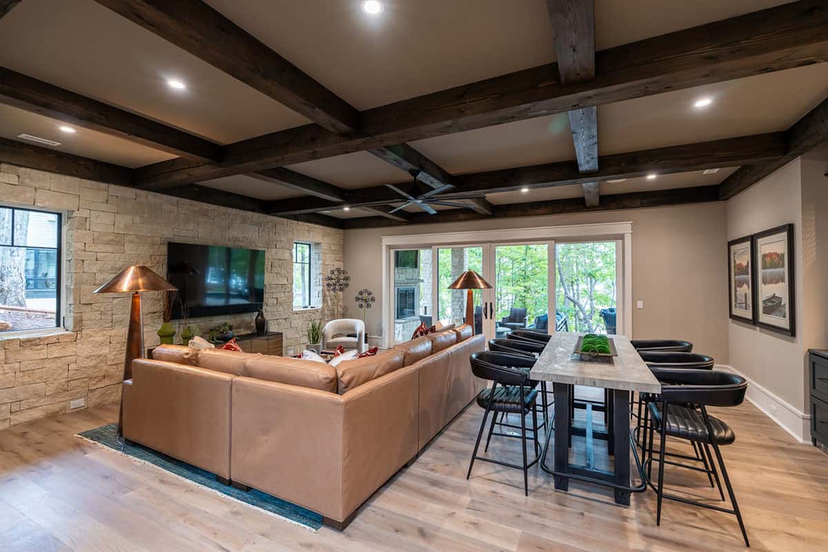 transitional style family room