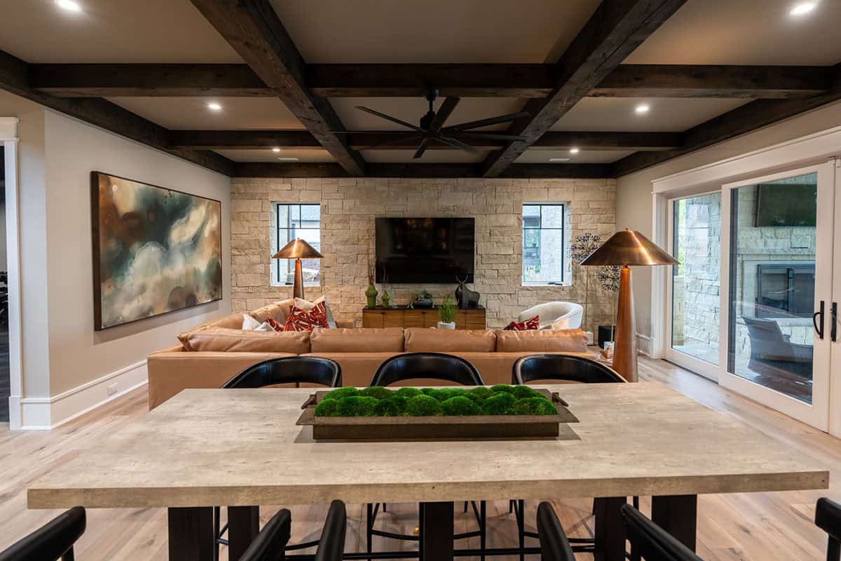 transitional style family room