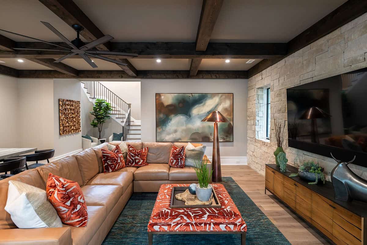 transitional style family room