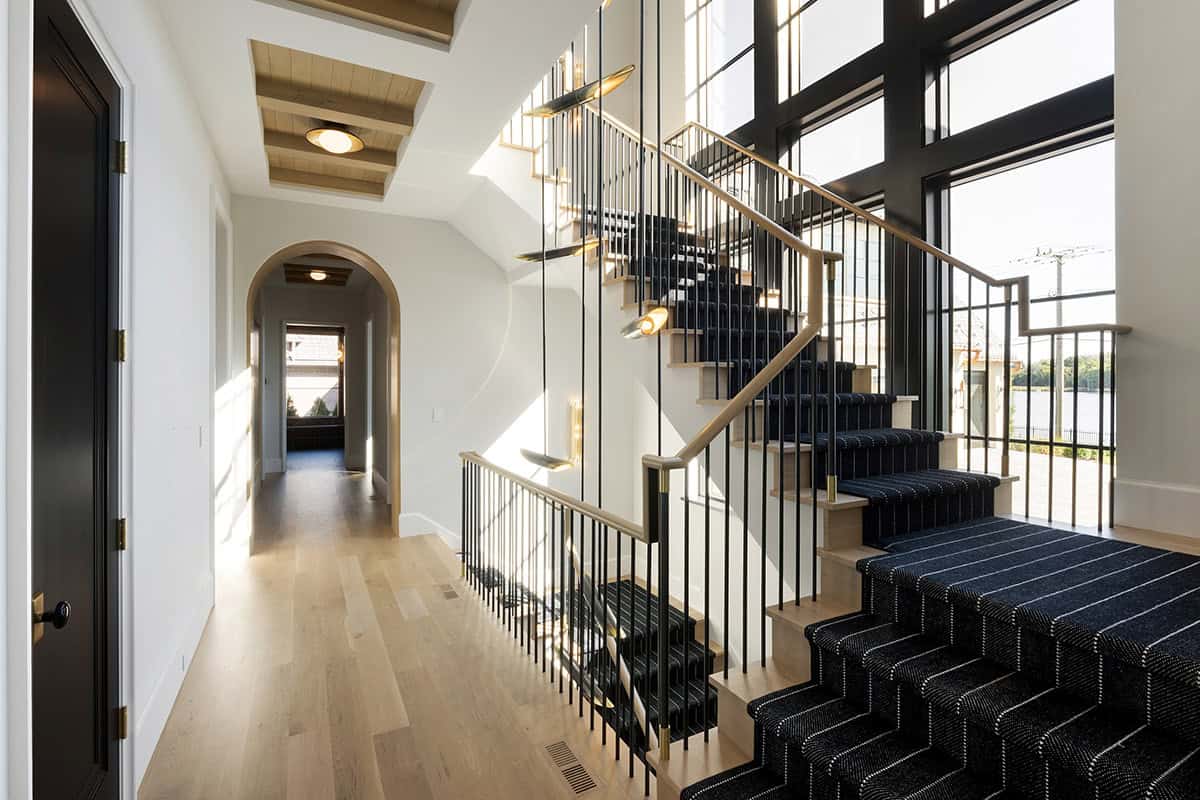transitional style staircase 