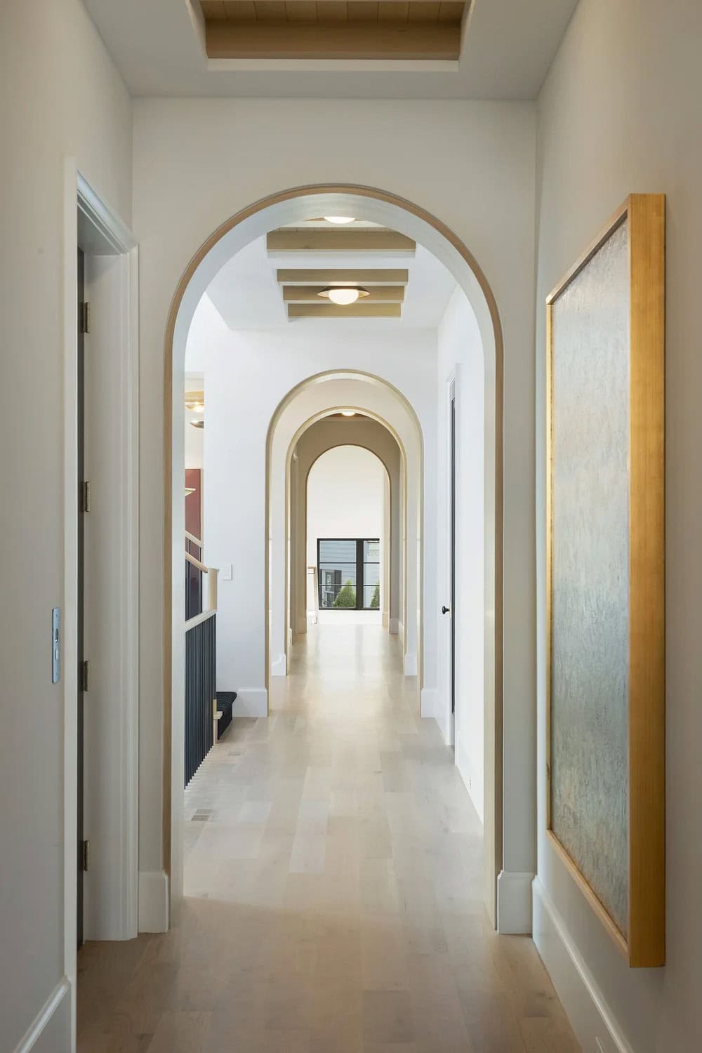 transitional style hallway